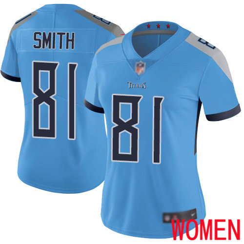 Tennessee Titans Limited Light Blue Women Jonnu Smith Alternate Jersey NFL Football #81 Vapor Untouchable